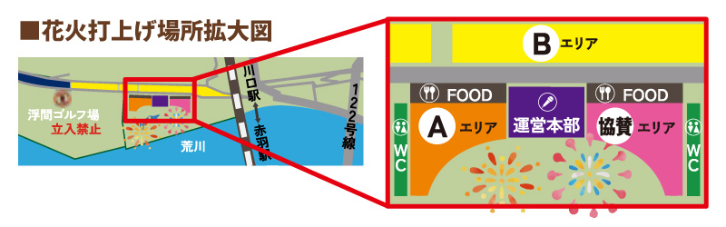川口花火大会地図