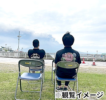 観覧イメージ。地面に1区画ごとの広さを示す目印が置かれている。