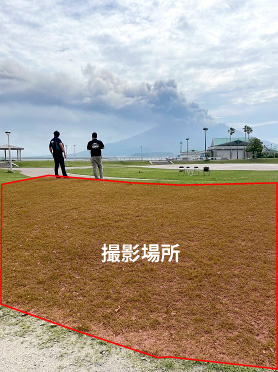 円形広場沿いの芝生
