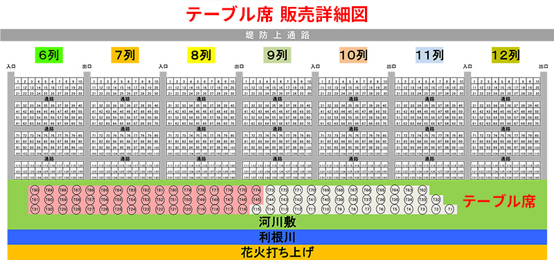 テーブル席座席配置図