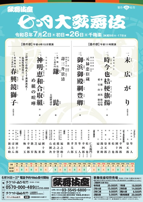 七月大歌舞伎 チケット情報