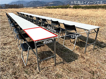 イス席／テーブルイス席シート採寸画像。