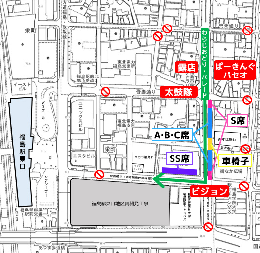 福島わらじまつり会場案内図